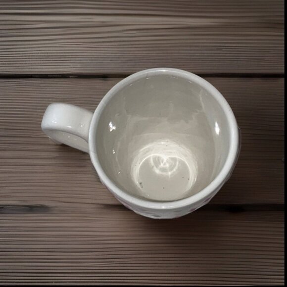 Hand-Painted Ceramic Mug With Pink Lips & Raised Polka Dot Design Made In Italy - Picture 4 of 11